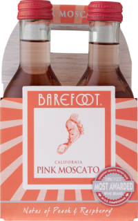 BAREFOOT PINK MOSCATO 4PK_187ML_Wine_WHITE WINE